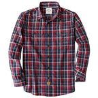 Dubinik® Mens Long Sleeve Button Down Shirts Casual Plaid Shirt with Practical Double Pockets Comfortable and Soft#0050007