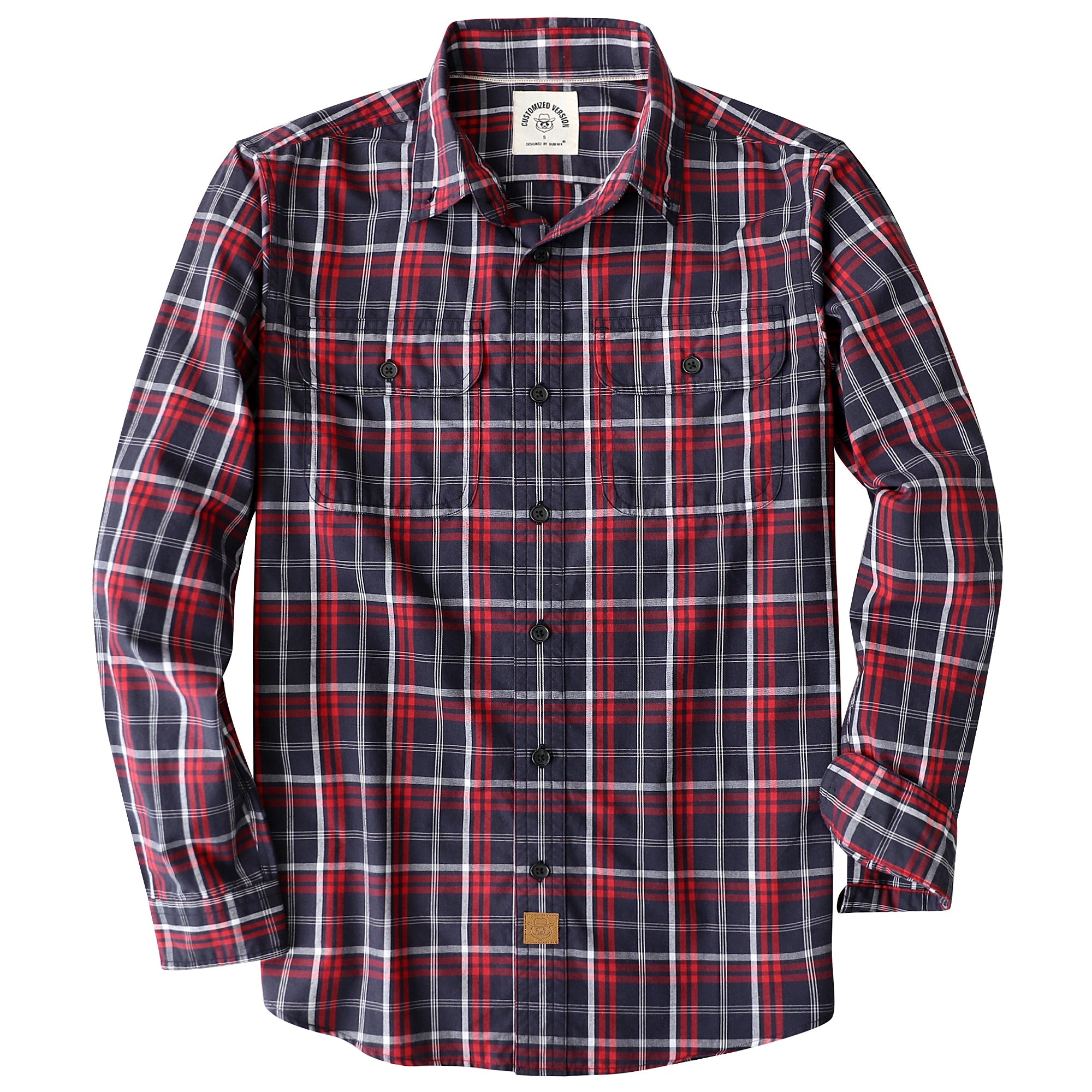 Dubinik® Mens Long Sleeve Button Down Shirts Casual Plaid Shirt with Practical Double Pockets Comfortable and Soft#0050007
