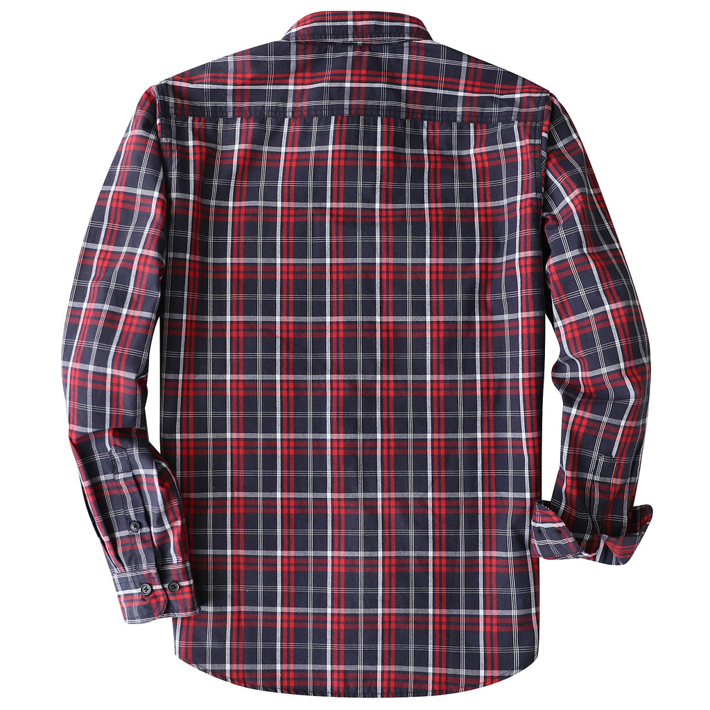 Dubinik® Mens Long Sleeve Button Down Shirts Casual Plaid Shirt with Practical Double Pockets Comfortable and Soft#0050007