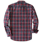 Dubinik® Mens Long Sleeve Button Down Shirts Casual Plaid Shirt with Practical Double Pockets Comfortable and Soft#0050007