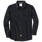 Dubinik® Mens Long Sleeve Button Down Solid Black Shirts Casual Plaid Shirt with Practical Double Pockets Comfortable and Soft#0050028