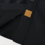 Dubinik® Mens Long Sleeve Button Down Solid Black Shirts Casual Plaid Shirt with Practical Double Pockets Comfortable and Soft#0050028