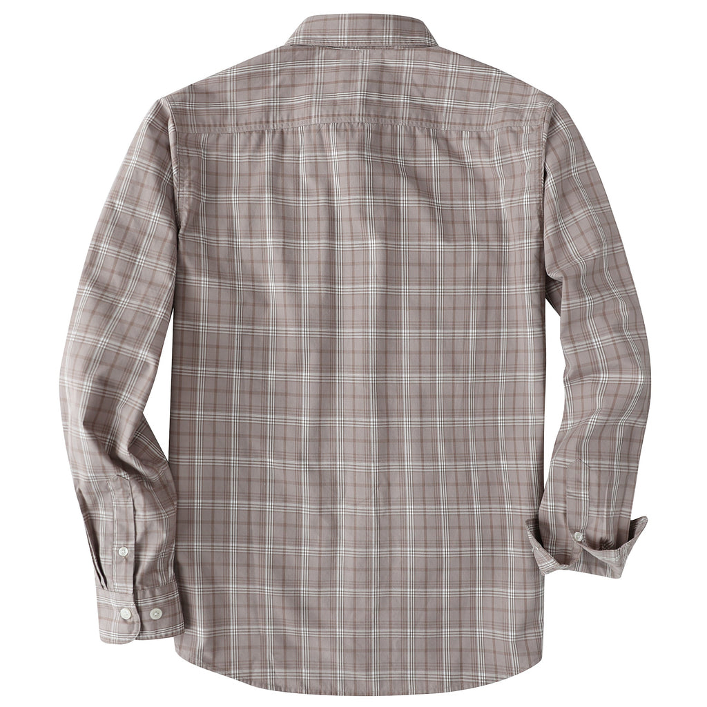 Dubinik® Mens Long Sleeve Button Down Shirts Casual Plaid Shirt with Practical Double Pockets Comfortable and Soft#0050016