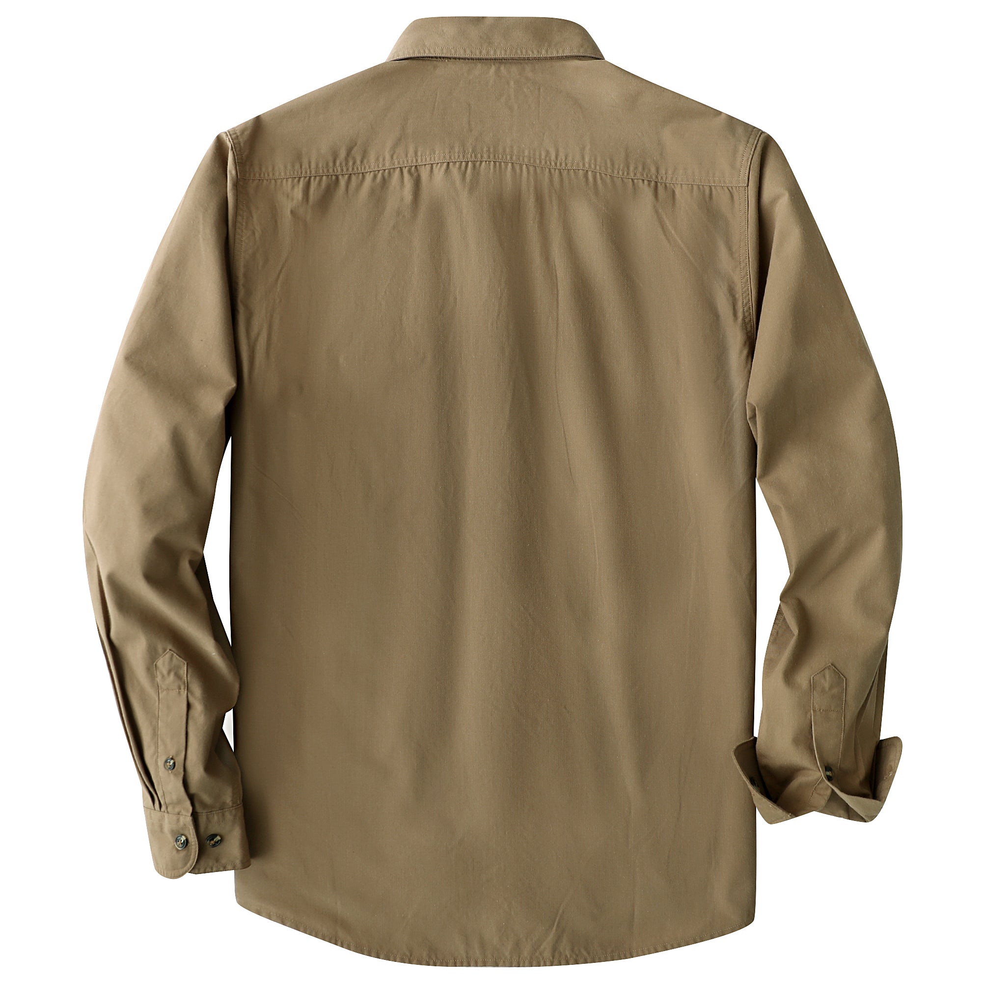 Dubinik® Mens Long Sleeve Button Down Solid Khaki Shirts Casual Plaid Shirt with Practical Double Pockets Comfortable and Soft#0050030