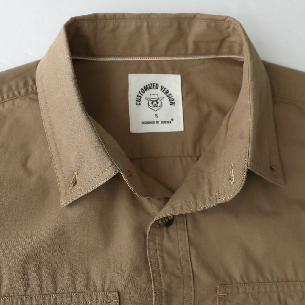 Dubinik® Mens Long Sleeve Button Down Solid Khaki Shirts Casual Plaid Shirt with Practical Double Pockets Comfortable and Soft#0050030