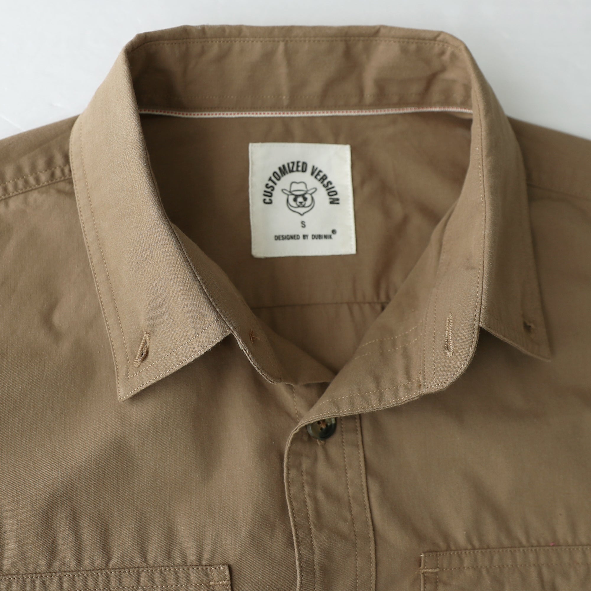 Dubinik® Mens Long Sleeve Button Down Solid Khaki Shirts Casual Plaid Shirt with Practical Double Pockets Comfortable and Soft#0050030