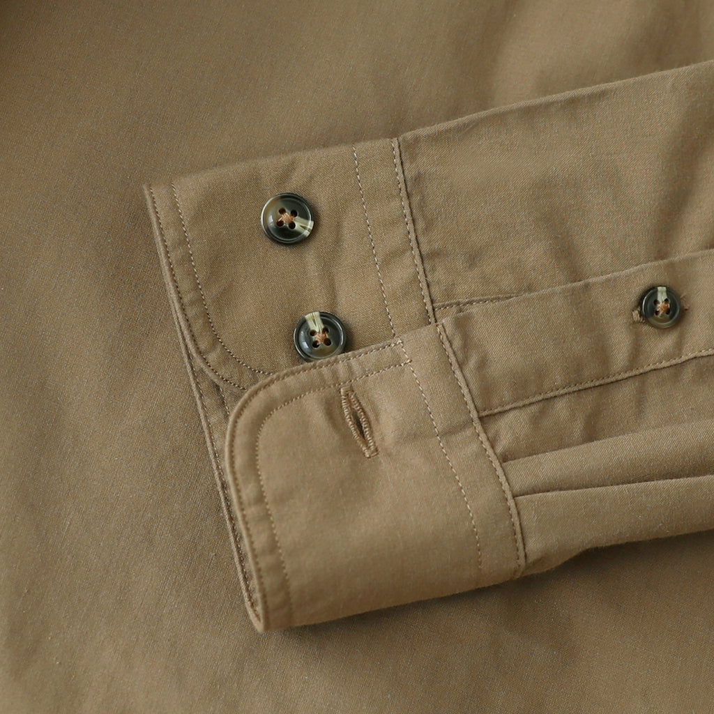 Dubinik® Mens Long Sleeve Button Down Solid Khaki Shirts Casual Plaid Shirt with Practical Double Pockets Comfortable and Soft#0050030