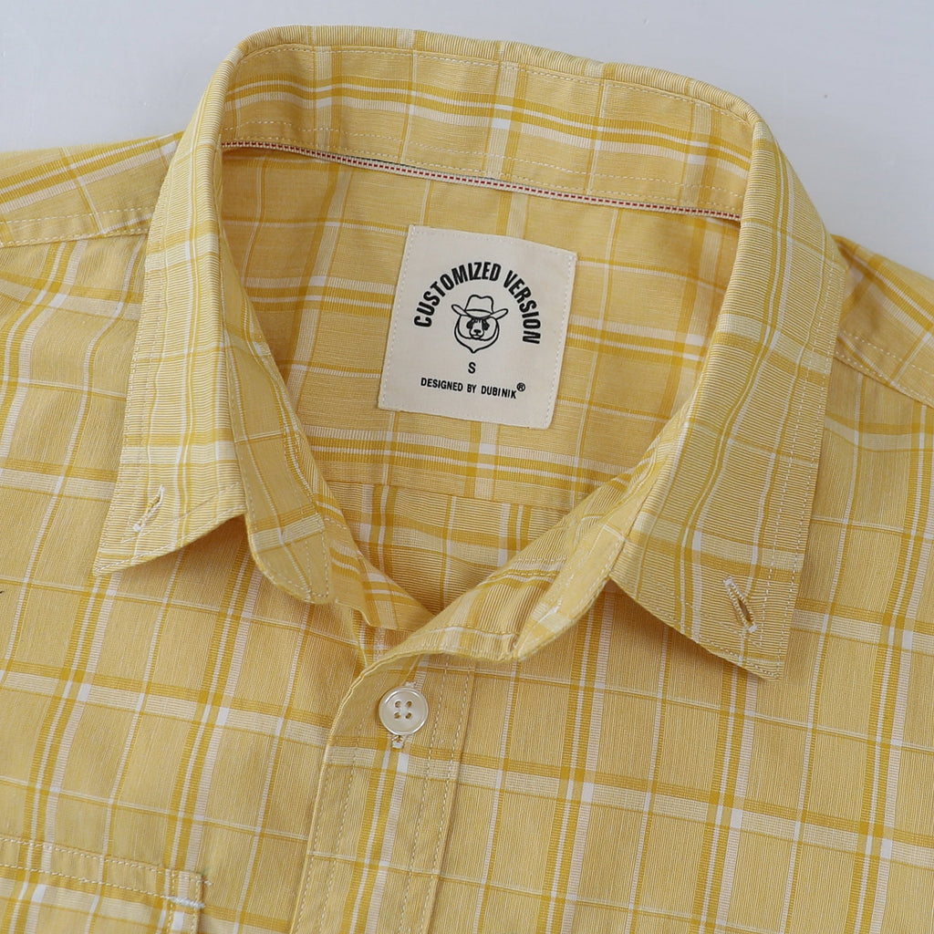 Dubinik® Mens Long Sleeve Button Down Shirts Casual Plaid Shirt with Practical Double Pockets Comfortable and Soft#0050011