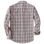 Dubinik® Mens Long Sleeve Button Down Shirts Casual Plaid Shirt with Practical Double Pockets Comfortable and Soft#0050018