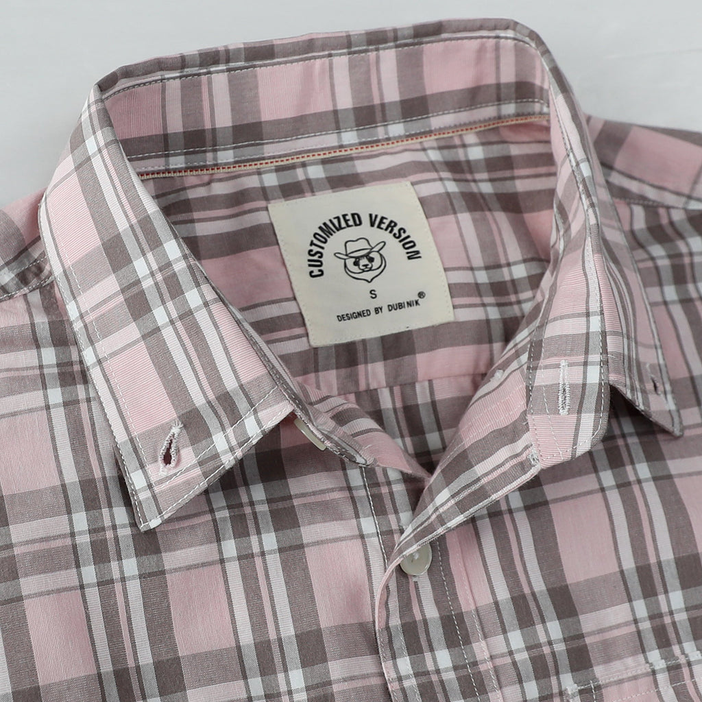 Dubinik® Mens Long Sleeve Button Down Shirts Casual Plaid Shirt with Practical Double Pockets Comfortable and Soft#0050018