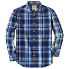 Dubinik® Mens Long Sleeve Button Down Shirts Casual Plaid Shirt with Practical Double Pockets Comfortable and Soft#0050003