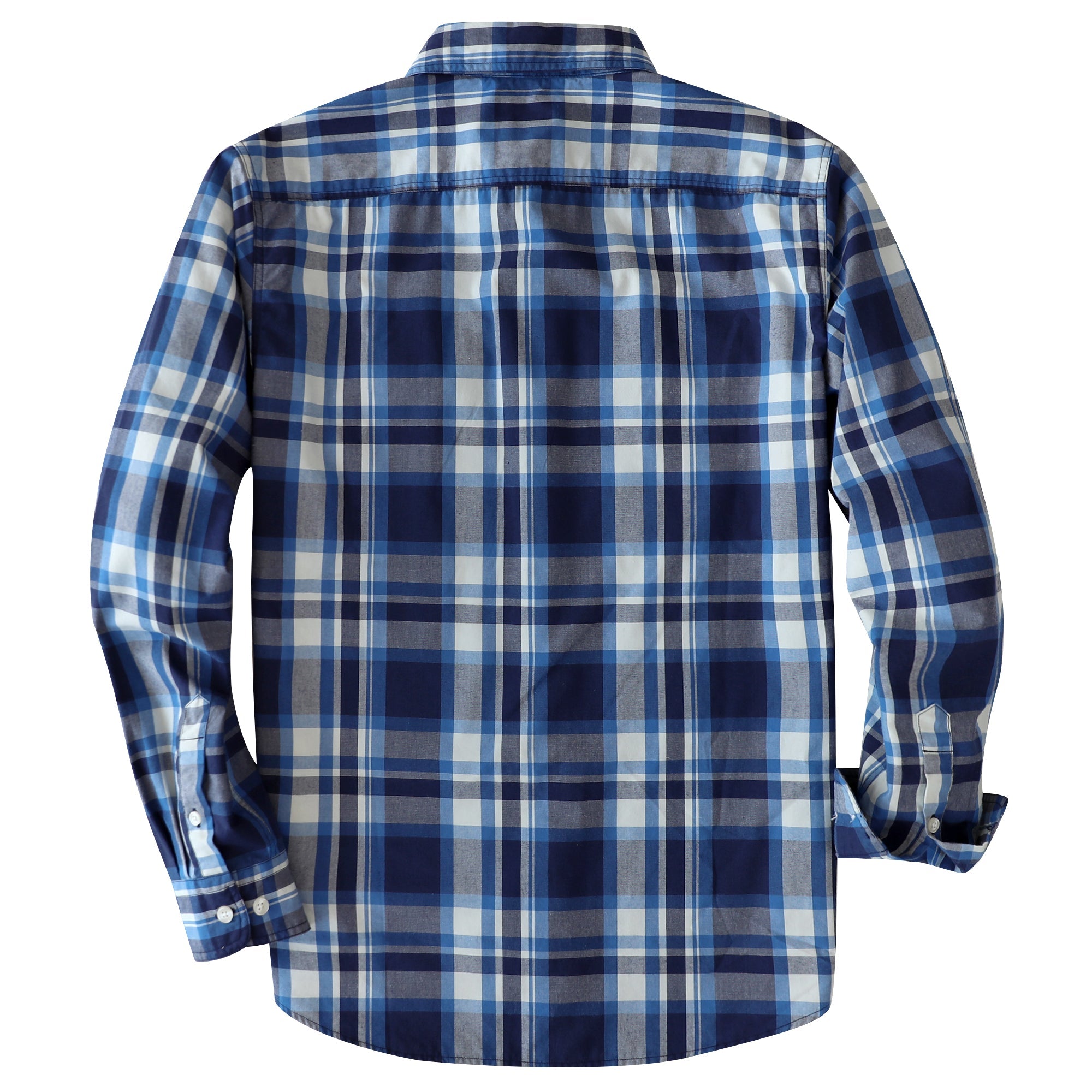 Dubinik® Mens Long Sleeve Button Down Shirts Casual Plaid Shirt with Practical Double Pockets Comfortable and Soft#0050003