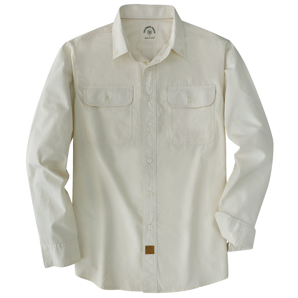 Dubinik® Mens Long Sleeve Button Down Solid Beige Shirts Casual Plaid Shirt with Practical Double Pockets Comfortable and Soft#0050032