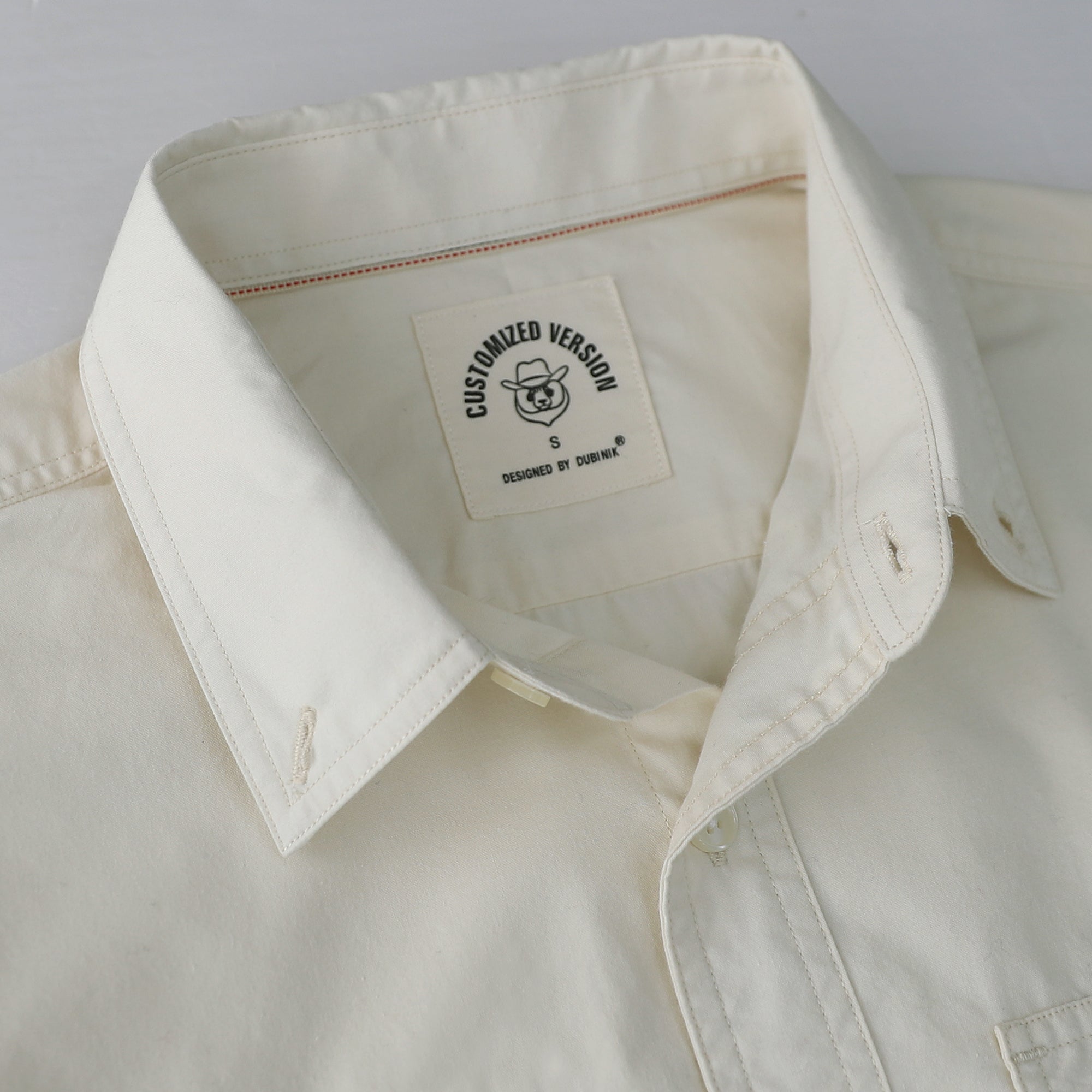 Dubinik® Mens Long Sleeve Button Down Solid Beige Shirts Casual Plaid Shirt with Practical Double Pockets Comfortable and Soft#0050032