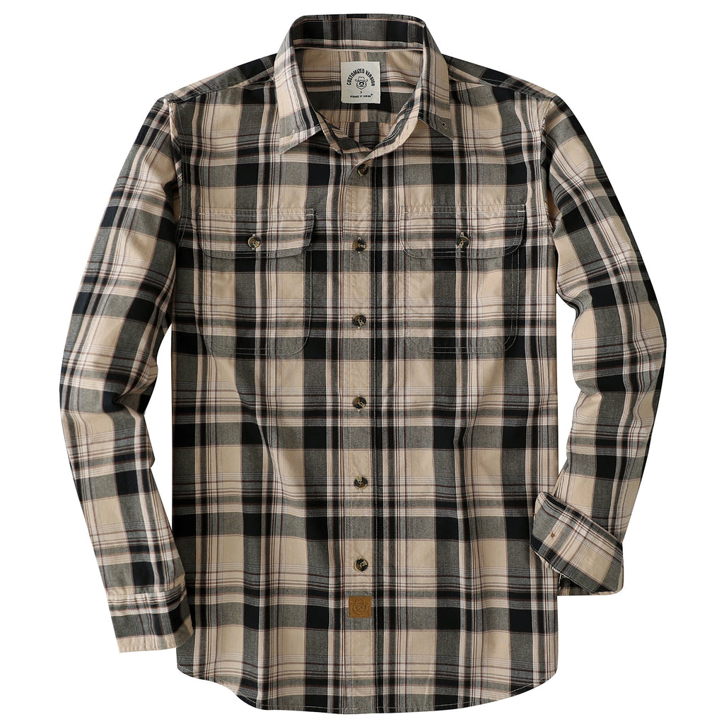 Dubinik® Mens Long Sleeve Button Down Shirts Casual Plaid Shirt with Practical Double Pockets Comfortable and Soft#0050004