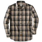 Dubinik® Mens Long Sleeve Button Down Shirts Casual Plaid Shirt with Practical Double Pockets Comfortable and Soft#0050004