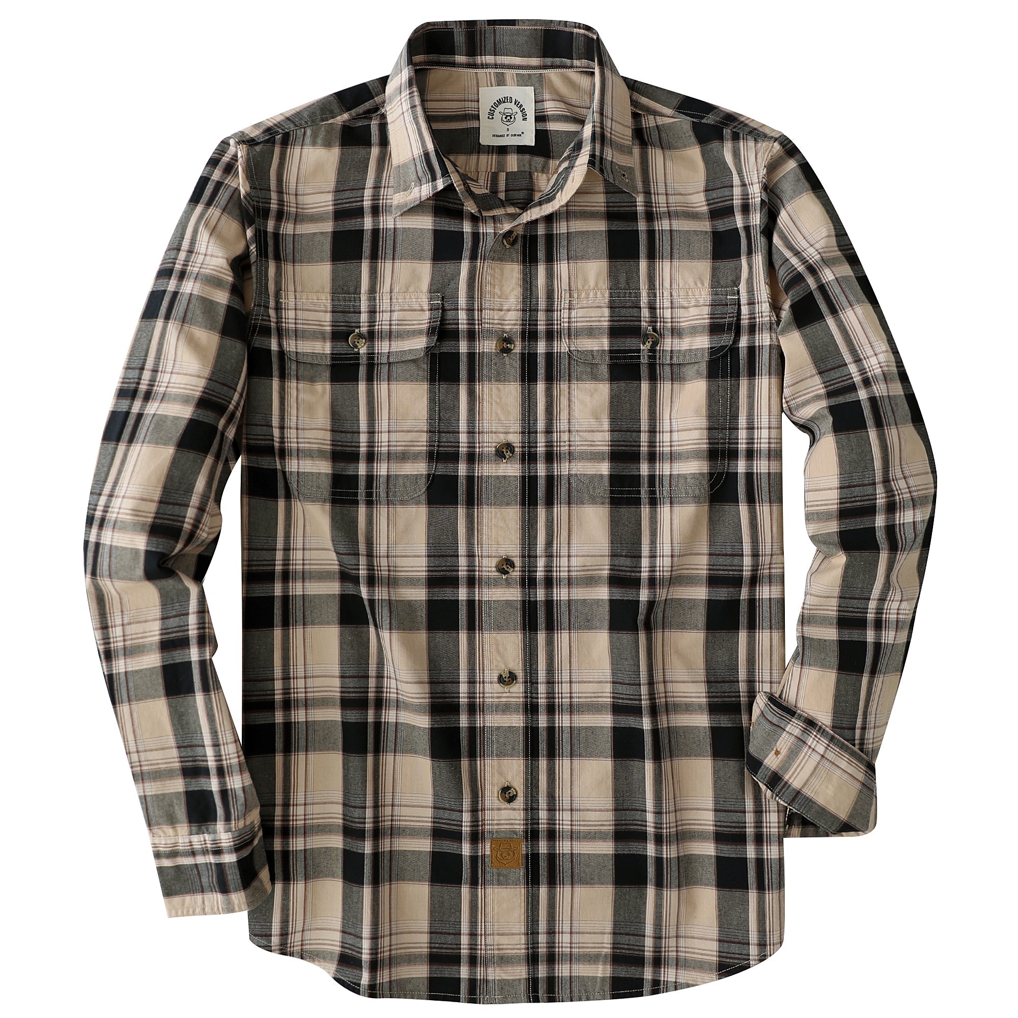 Dubinik® Mens Long Sleeve Button Down Shirts Casual Plaid Shirt with Practical Double Pockets Comfortable and Soft#0050004