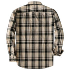 Dubinik® Mens Long Sleeve Button Down Shirts Casual Plaid Shirt with Practical Double Pockets Comfortable and Soft#0050004