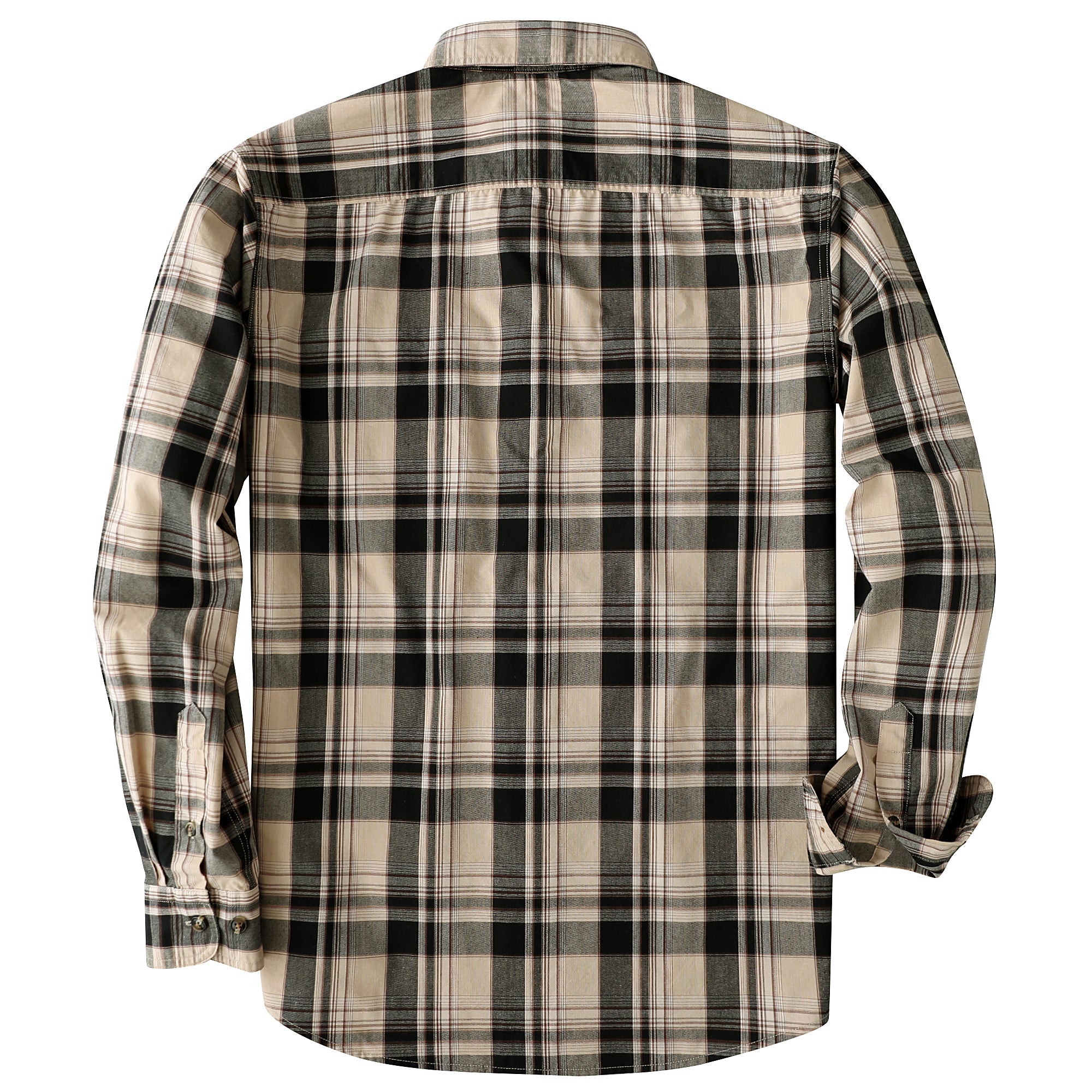 Dubinik® Mens Long Sleeve Button Down Shirts Casual Plaid Shirt with Practical Double Pockets Comfortable and Soft#0050004