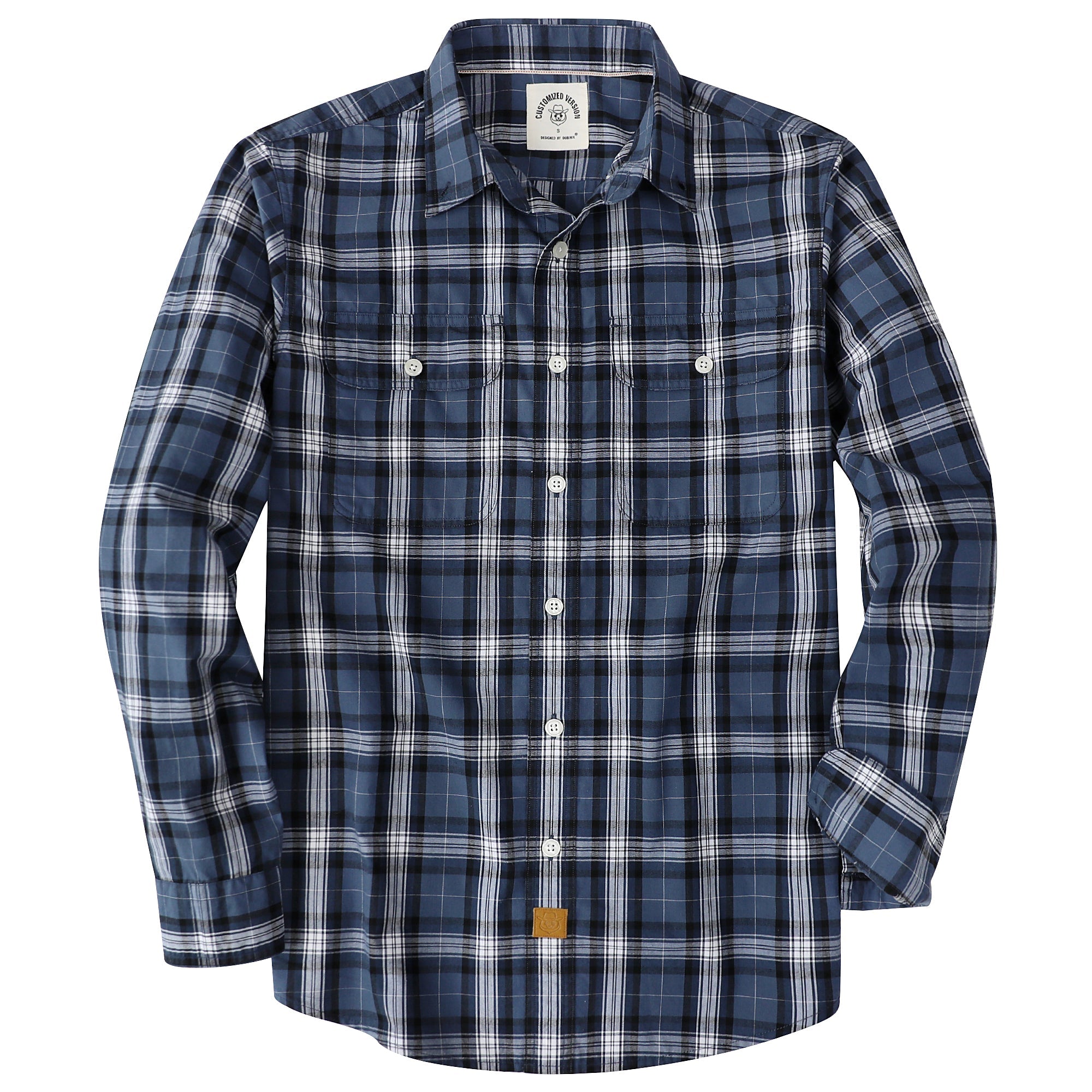 Dubinik® Mens Long Sleeve Button Down Shirts Casual Plaid Shirt with Practical Double Pockets Comfortable and Soft#0050015