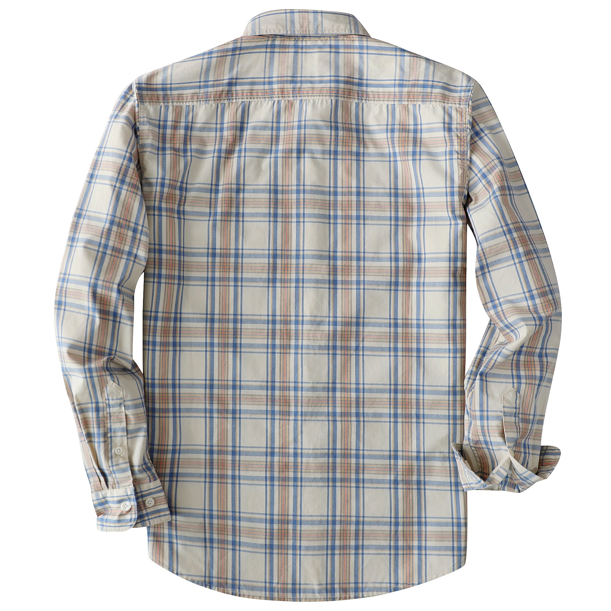 Dubinik® Mens Long Sleeve Button Down Shirts Casual Plaid Shirt with Practical Double Pockets Comfortable and Soft#0050023