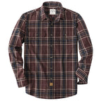 Dubinik® Mens Long Sleeve Button Down Shirts Casual Plaid Shirt with Practical Double Pockets Comfortable and Soft#0050012