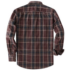 Dubinik® Mens Long Sleeve Button Down Shirts Casual Plaid Shirt with Practical Double Pockets Comfortable and Soft#0050012
