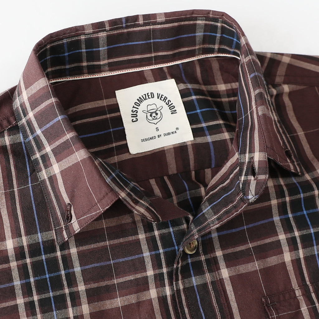 Dubinik® Mens Long Sleeve Button Down Shirts Casual Plaid Shirt with Practical Double Pockets Comfortable and Soft#0050012