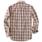 Dubinik® Mens Long Sleeve Button Down Shirts Casual Plaid Shirt with Practical Double Pockets Comfortable and Soft#0050013