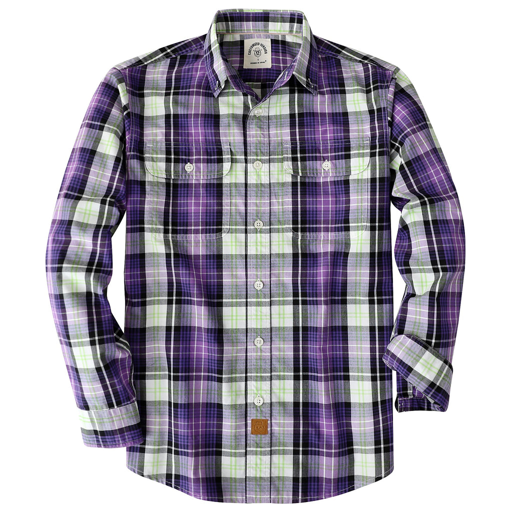 Dubinik® Mens Long Sleeve Button Down Shirts Casual Plaid Shirt with Practical Double Pockets Comfortable and Soft#0050002
