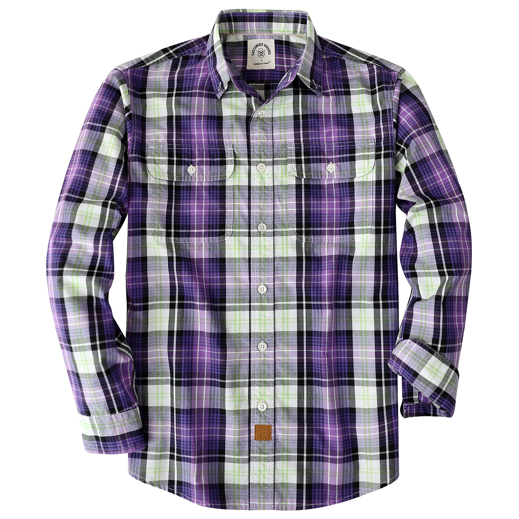 Dubinik® Mens Long Sleeve Button Down Shirts Casual Plaid Shirt with Practical Double Pockets Comfortable and Soft#0050002