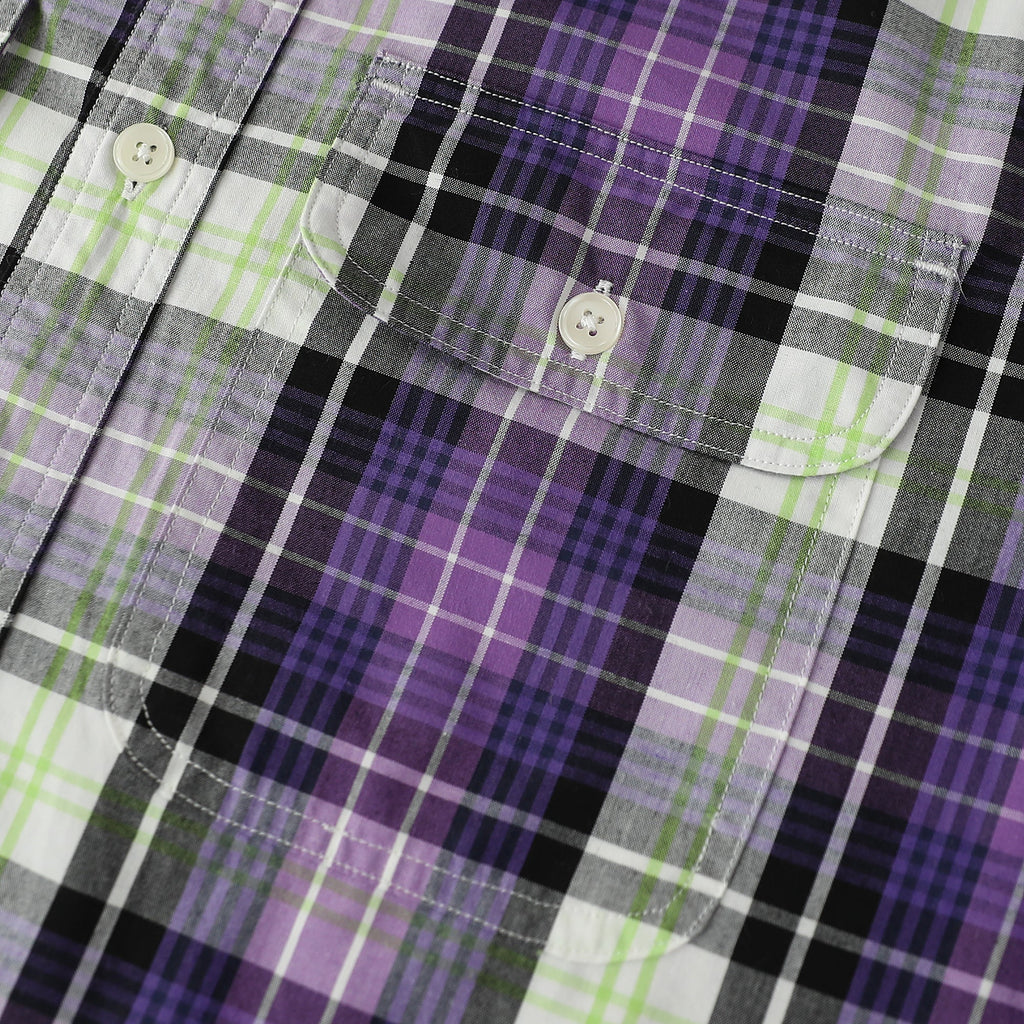 Dubinik® Mens Long Sleeve Button Down Shirts Casual Plaid Shirt with Practical Double Pockets Comfortable and Soft#0050002