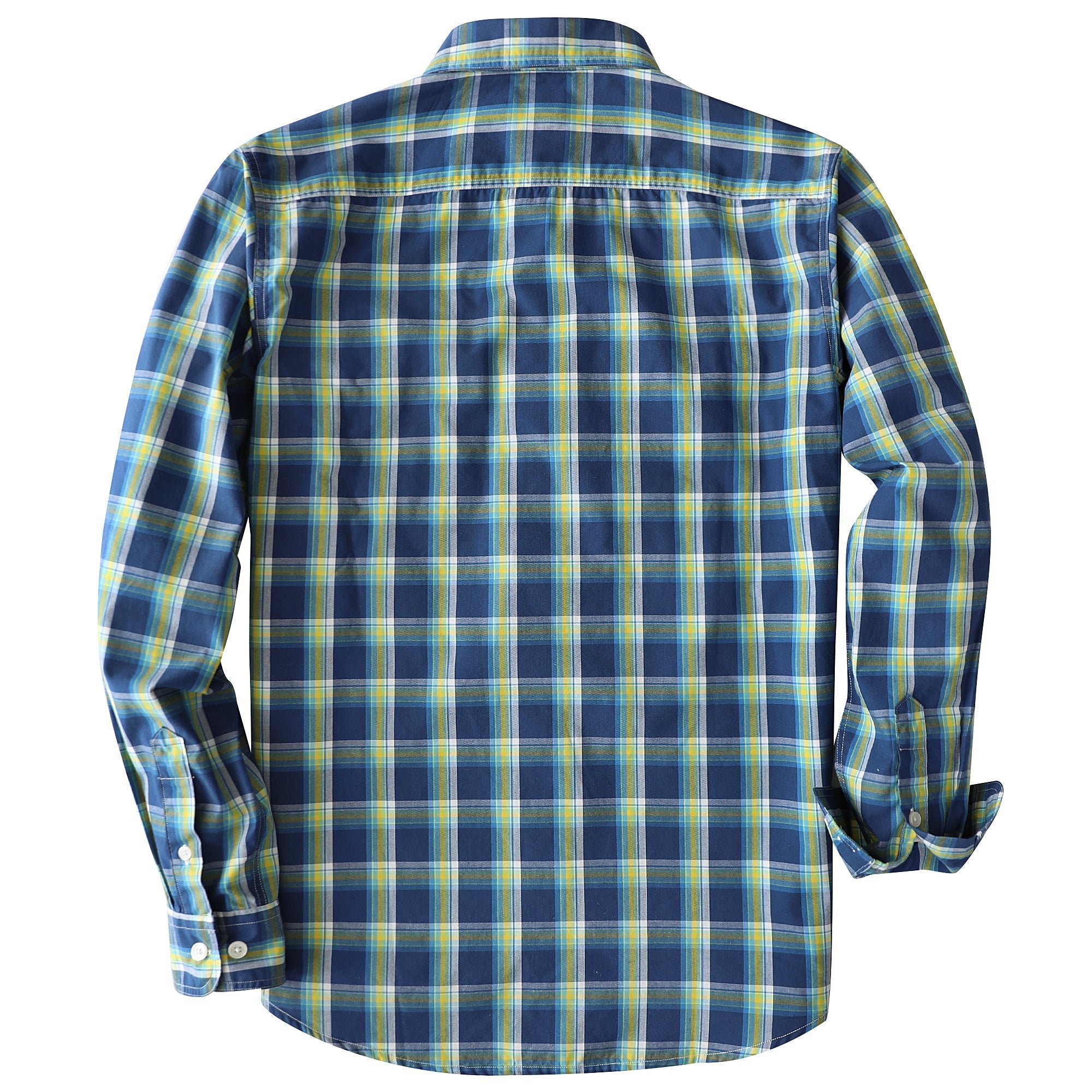 Dubinik® Mens Long Sleeve Button Down Shirts Casual Plaid Shirt with Practical Double Pockets Comfortable and Soft#0050017