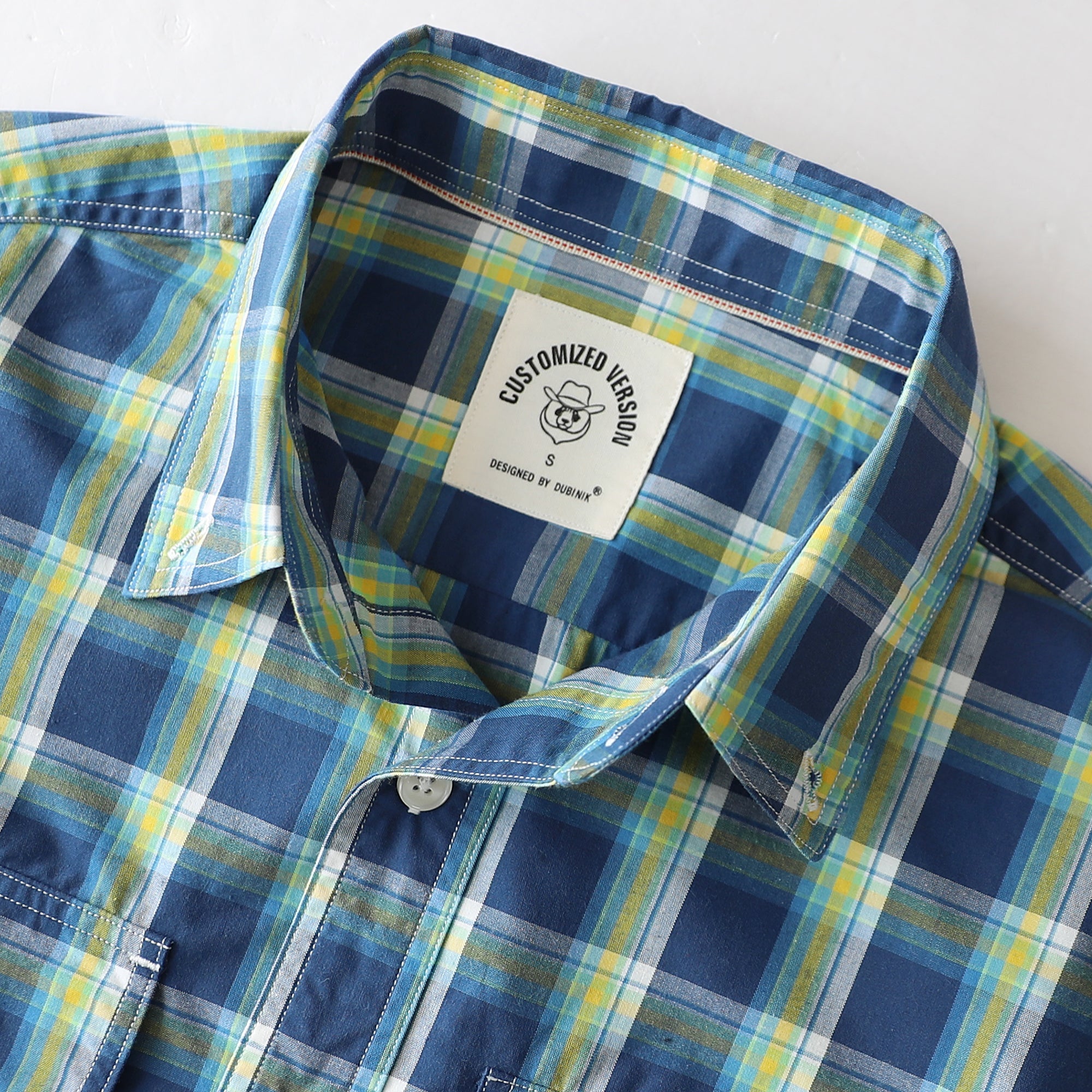 Dubinik® Mens Long Sleeve Button Down Shirts Casual Plaid Shirt with Practical Double Pockets Comfortable and Soft#0050017