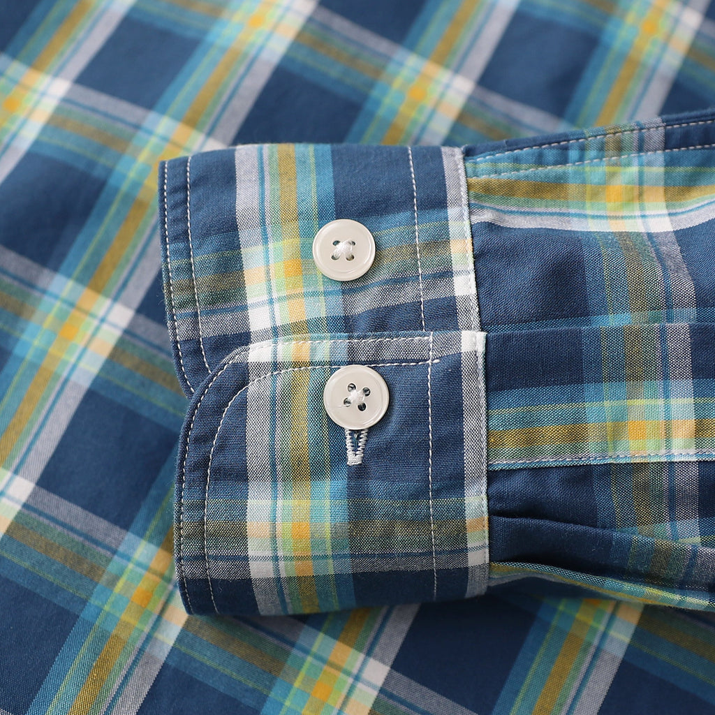 Dubinik® Mens Long Sleeve Button Down Shirts Casual Plaid Shirt with Practical Double Pockets Comfortable and Soft#0050017