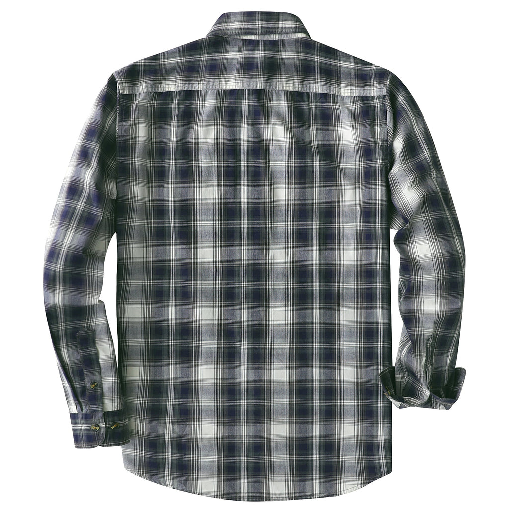 Dubinik® Mens Long Sleeve Button Down Shirts Casual Plaid Shirt with Practical Double Pockets Comfortable and Soft#0050019
