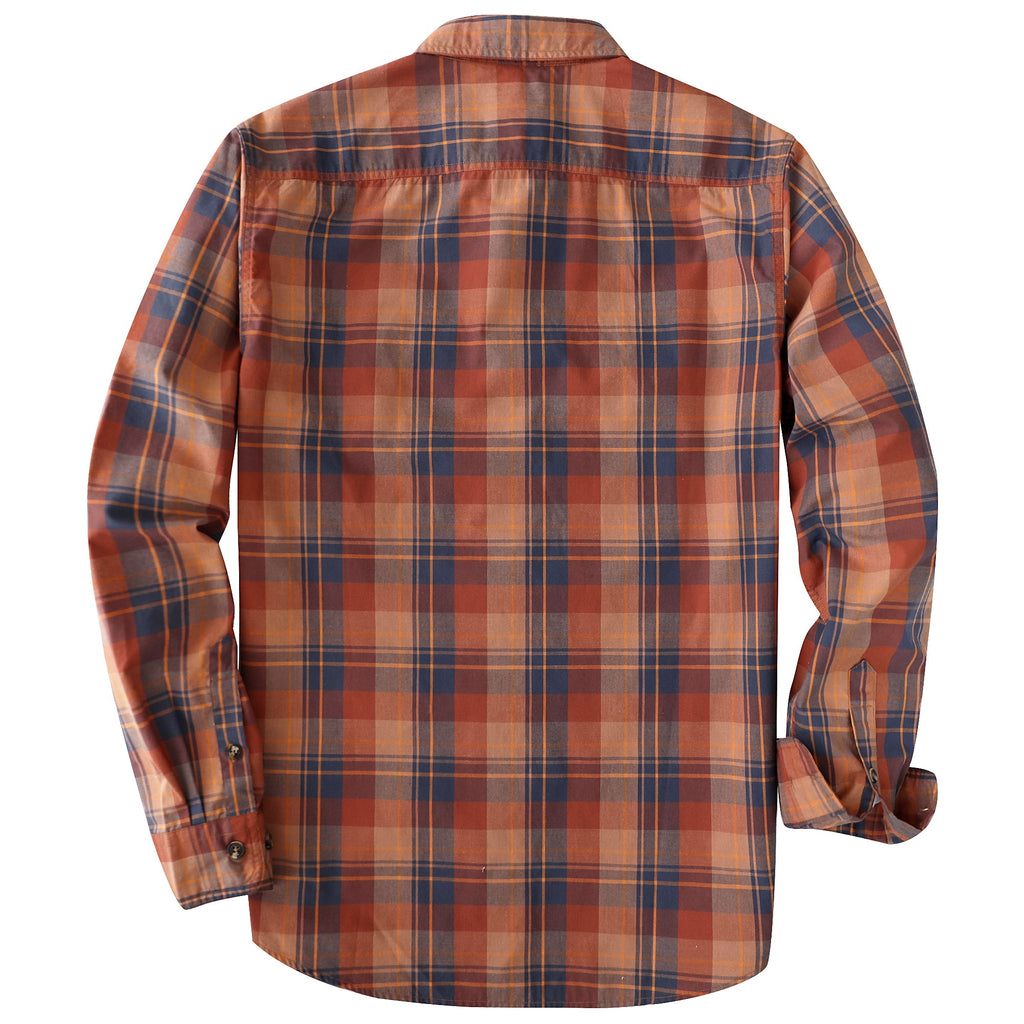 Dubinik® Mens Long Sleeve Button Down Shirts Casual Plaid Shirt with Practical Double Pockets Comfortable and Soft#0050025