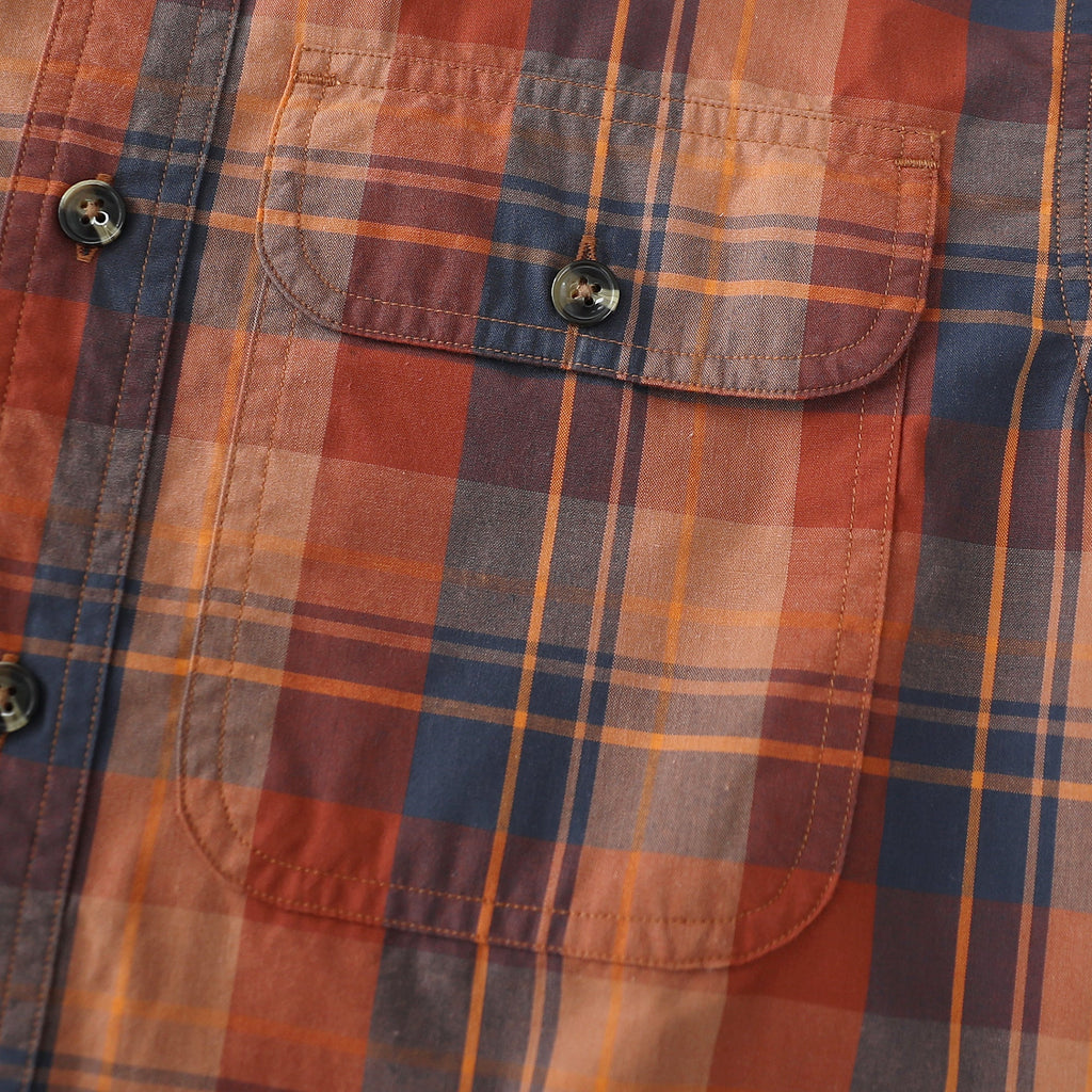 Dubinik® Mens Long Sleeve Button Down Shirts Casual Plaid Shirt with Practical Double Pockets Comfortable and Soft#0050025