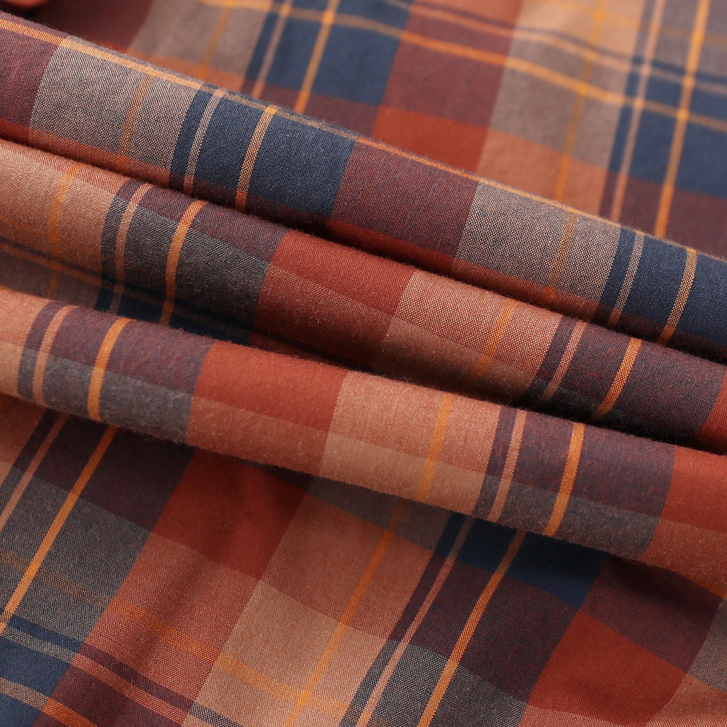 Dubinik® Mens Long Sleeve Button Down Shirts Casual Plaid Shirt with Practical Double Pockets Comfortable and Soft#0050025