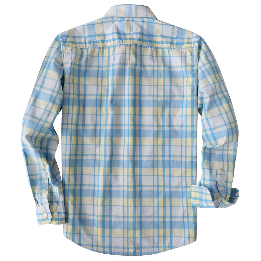 Dubinik® Mens Long Sleeve Button Down Shirts Casual Plaid Shirt with Practical Double Pockets Comfortable and Soft#0050022