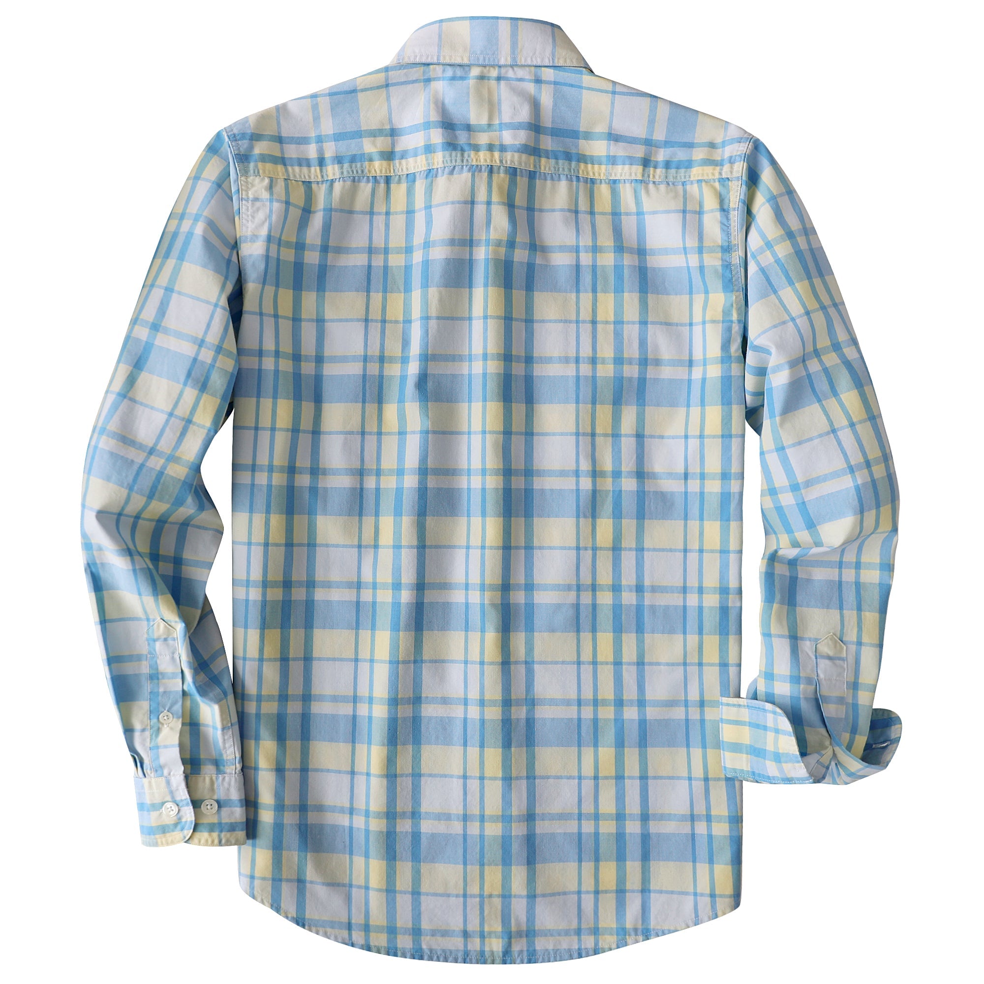 Dubinik® Mens Long Sleeve Button Down Shirts Casual Plaid Shirt with Practical Double Pockets Comfortable and Soft#0050022