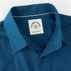 Dubinik® Mens Long Sleeve Button Down Solid Navy Blue Shirts Casual Plaid Shirt with Practical Double Pockets Comfortable and Soft#0050029