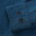 Dubinik® Mens Long Sleeve Button Down Solid Navy Blue Shirts Casual Plaid Shirt with Practical Double Pockets Comfortable and Soft#0050029