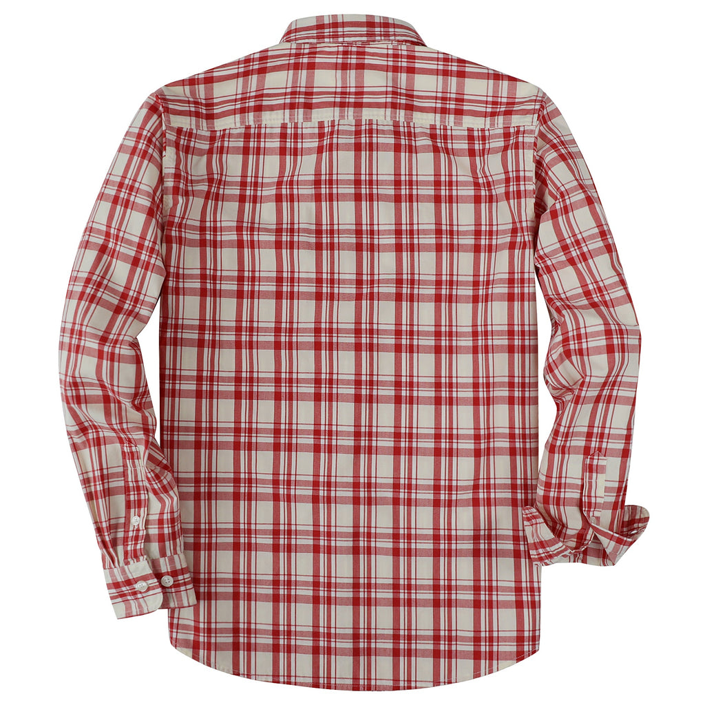 Dubinik® Mens Long Sleeve Button Down Shirts Casual Plaid Shirt with Practical Double Pockets Comfortable and Soft#0050005