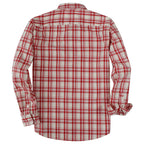 Dubinik® Mens Long Sleeve Button Down Shirts Casual Plaid Shirt with Practical Double Pockets Comfortable and Soft#0050005