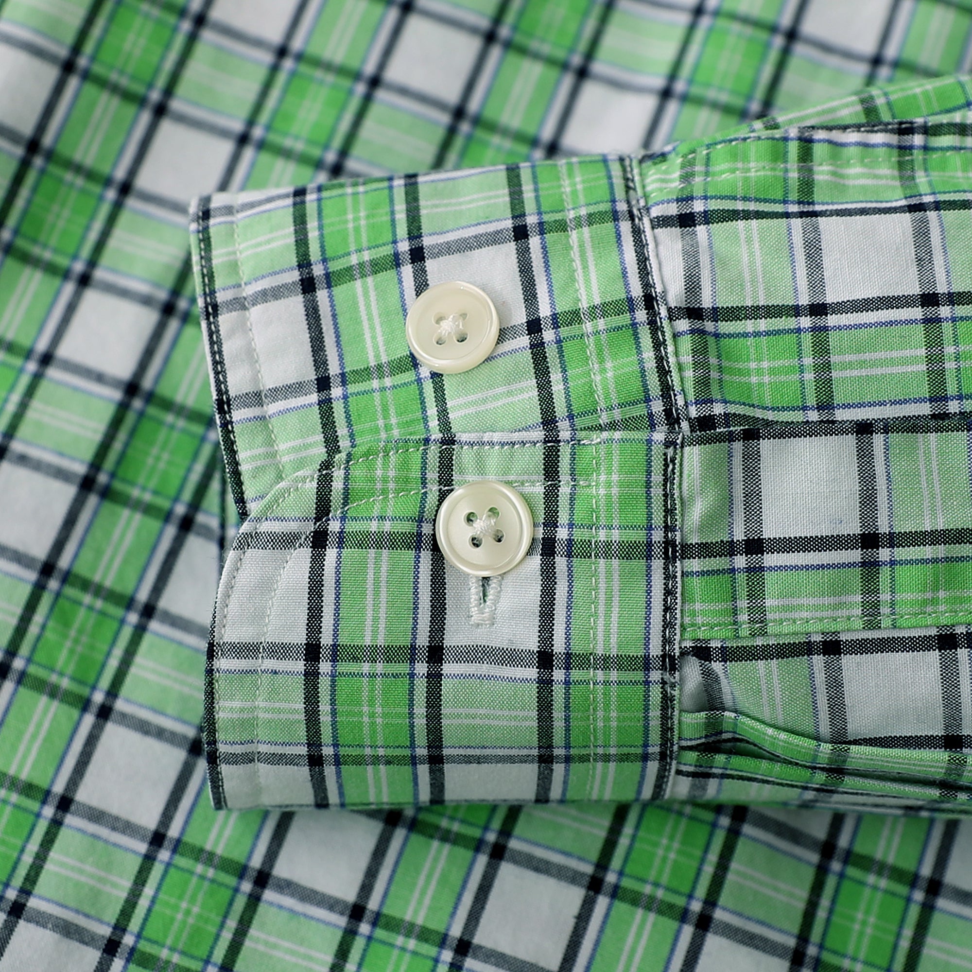 Dubinik® Mens Long Sleeve Button Down Green Shirts Casual Plaid Shirt with Practical Double Pockets Comfortable and Soft#0050008