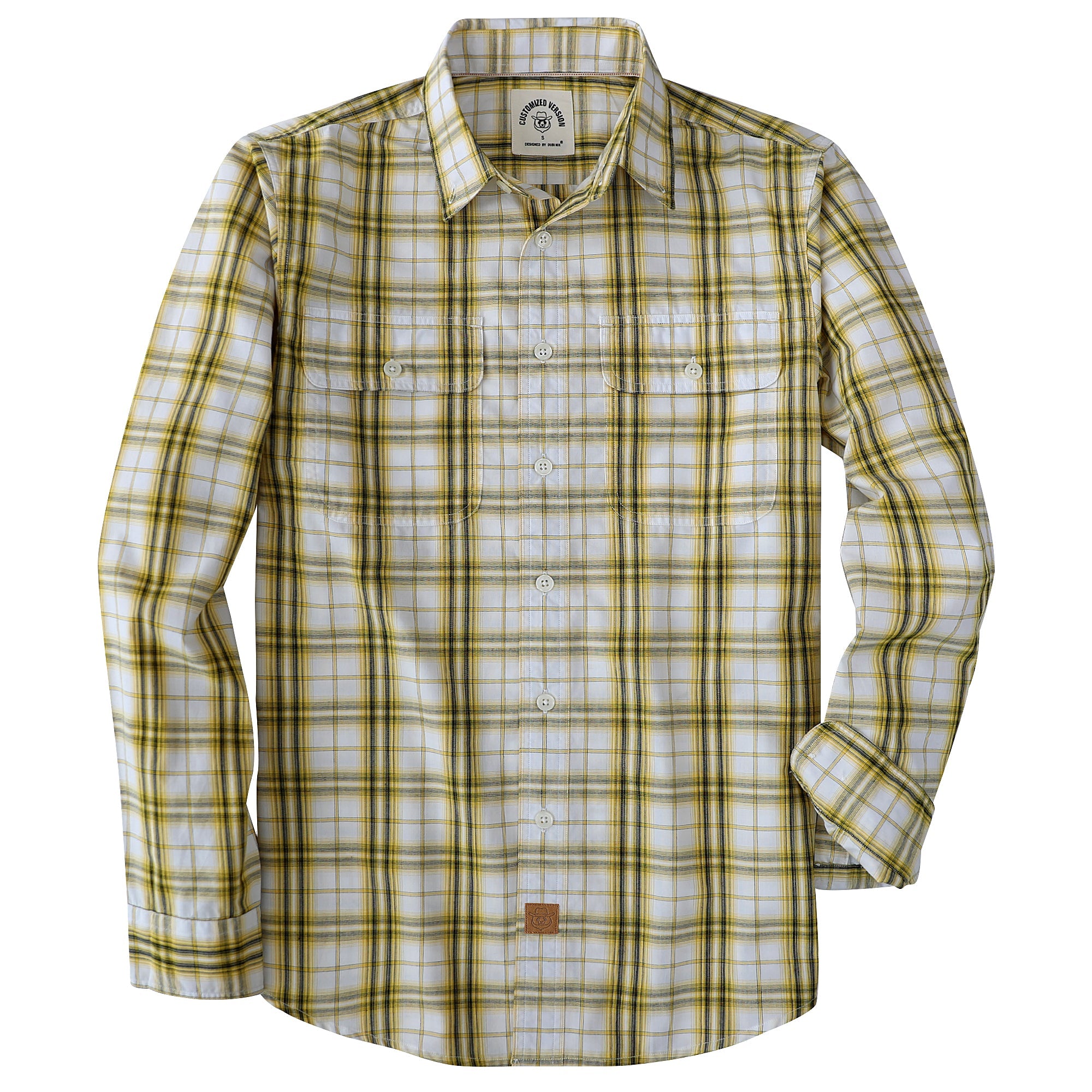 Dubinik® Mens Long Sleeve Button Down Shirts Casual Plaid Shirt with Practical Double Pockets Comfortable and Soft#0050010