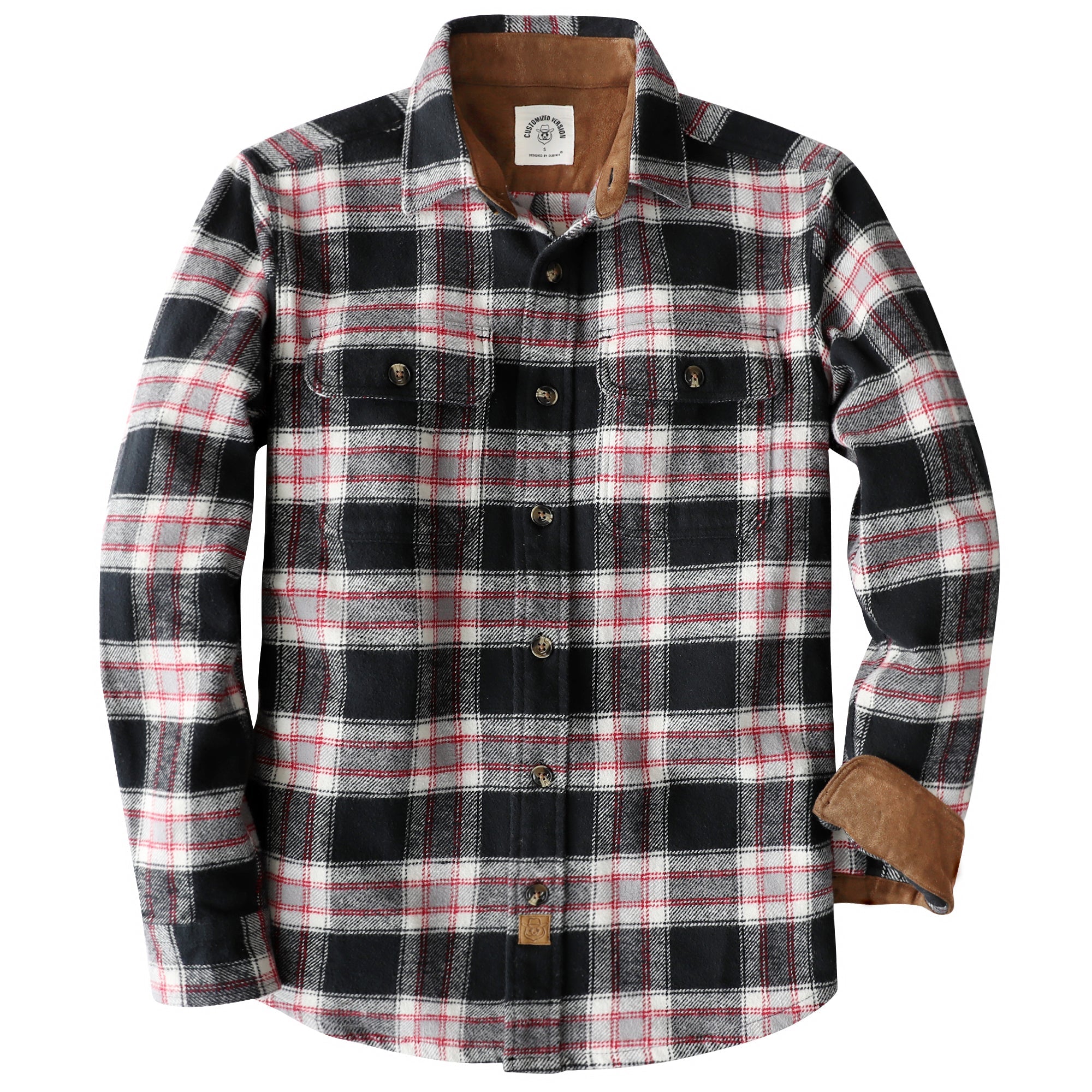 Dubinik® 13oz Ultra Heavyweight Mens Flannel Shirts Long Sleeve Casual Button Down Pocket Soft Warm Cotton Shirt#84004