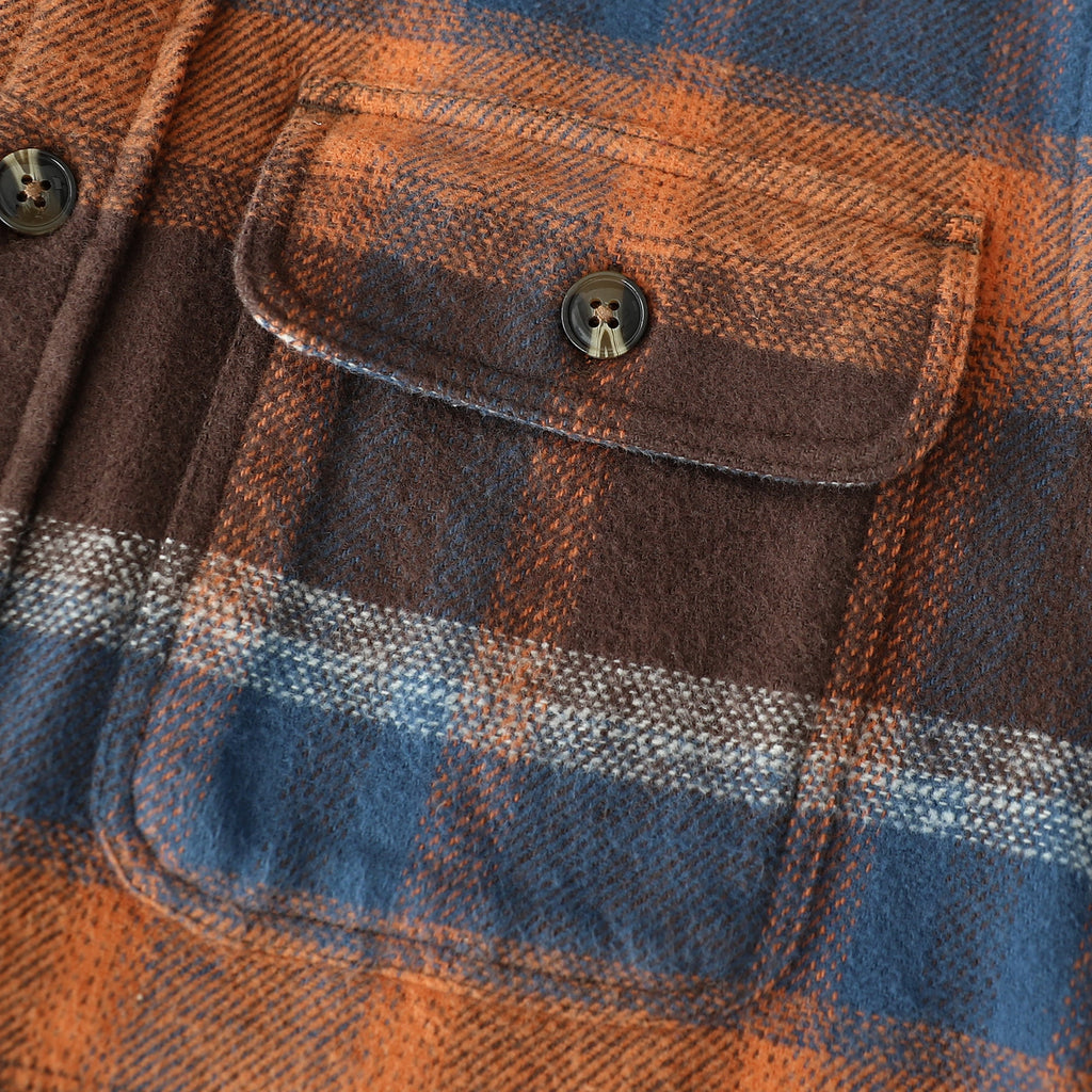 Dubinik® 13oz Ultra Heavyweight Mens Flannel Shirts Long Sleeve Casual Button Down Pocket Soft Warm Cotton Shirt#84006