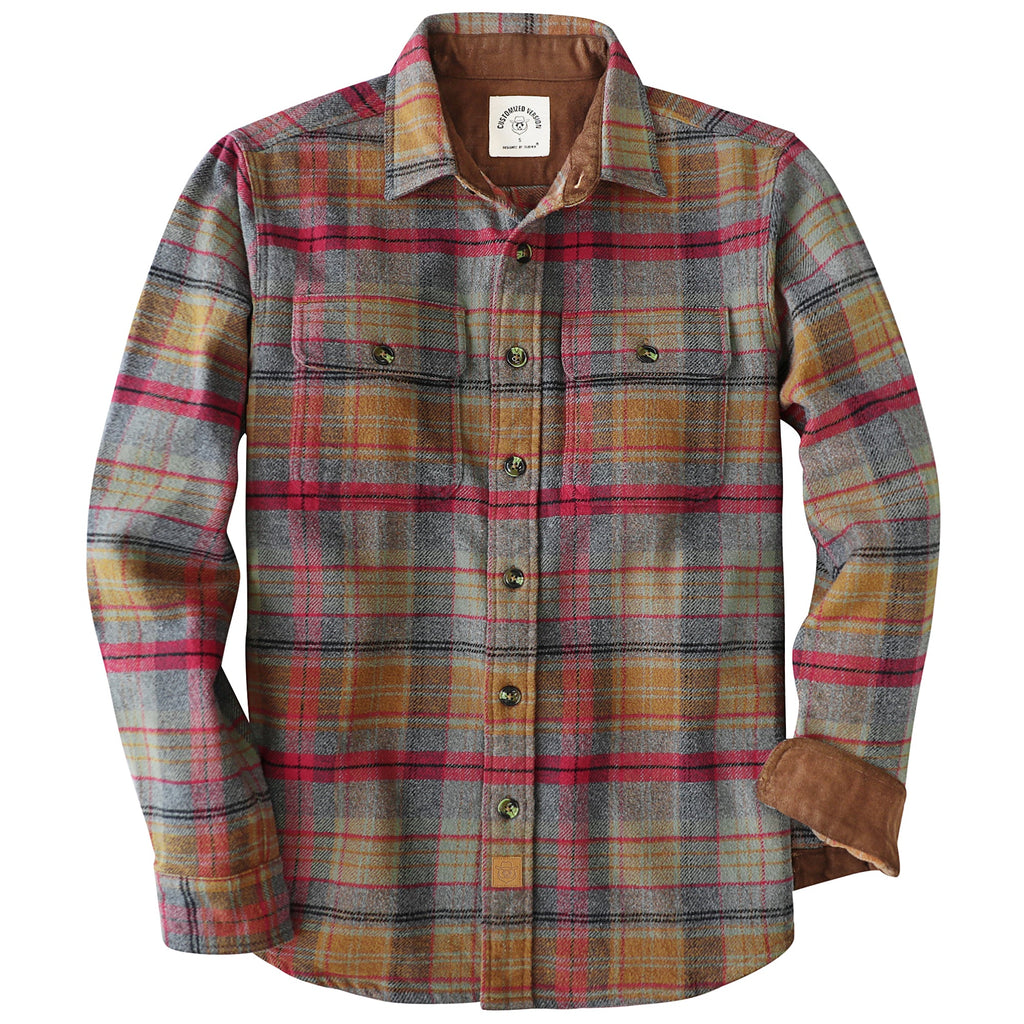 Dubinik® 13oz Ultra Heavyweight Mens Flannel Shirts Long Sleeve Casual Button Down Pocket Soft Warm Cotton Shirt#84002
